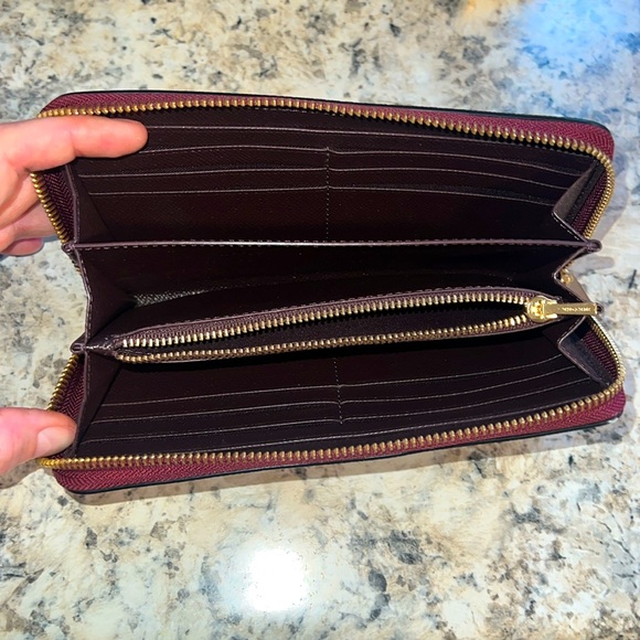 Coach Long Zip Around Wallet 

Cherry Color/Gold Hardware - Picture 4 of 5